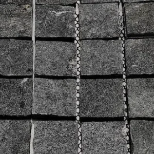 Black cobblestones driveways tiles