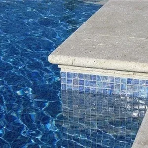 Ivory Travertine Bullnose Pool coping tiles cream pool coping tiles round edge pool coping tiles