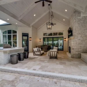 Ivory rustica travertine pavers patios tiles