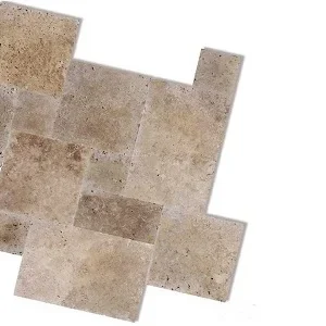 Noce Travertine French Pattern Tiles Beige tiles brown tiles dark tikes