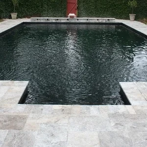 Silver Oyster Travertine Pool Coping Tumbled tiles silver pavers silver coping tiles silver pool pavers