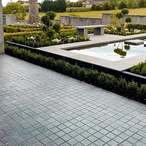 Black cobblestone pavers tiles