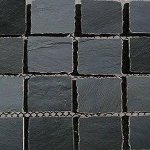 Black slate cobblestone stone pavers