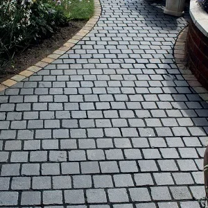 Grey slate cobblestone driveway tiles and pavers