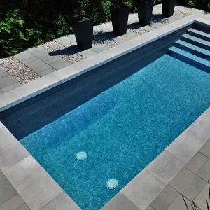 Harkaway bluestone drop face pool coping tiles drop down coping tiles black tiles dark tiles blue pavers