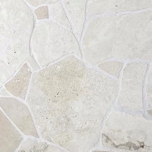 Ivory travertine crazy paving