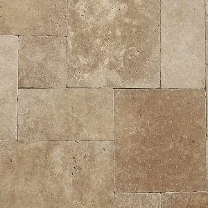 Noce travertine French pattern tiles