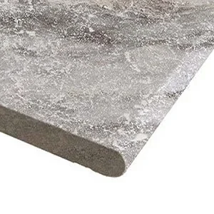 Silver travertine bullnose pool coping round edge pool coping silver pool coping tiles