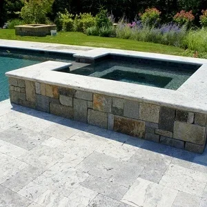 Silver travertine bullnose pool coping silver pool coping tiles round edge pool coping