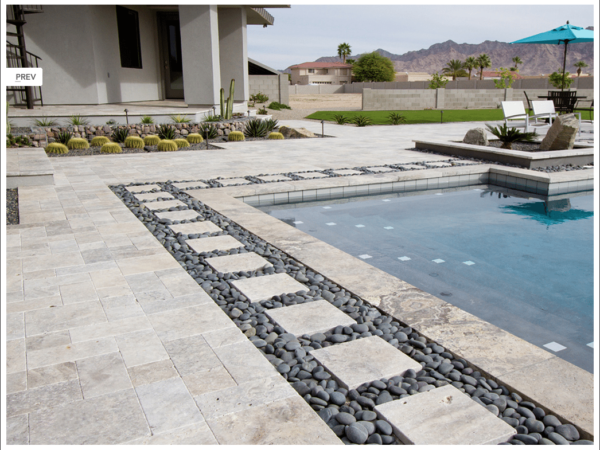 Silver travertine pool pavers