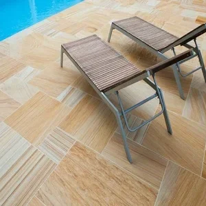 Teakwood pool coping tiles sandstone pavers tumbled