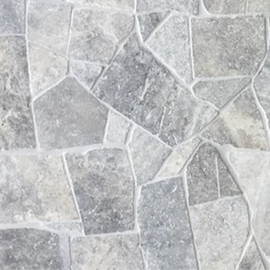 Travertine crazy paving silver grey